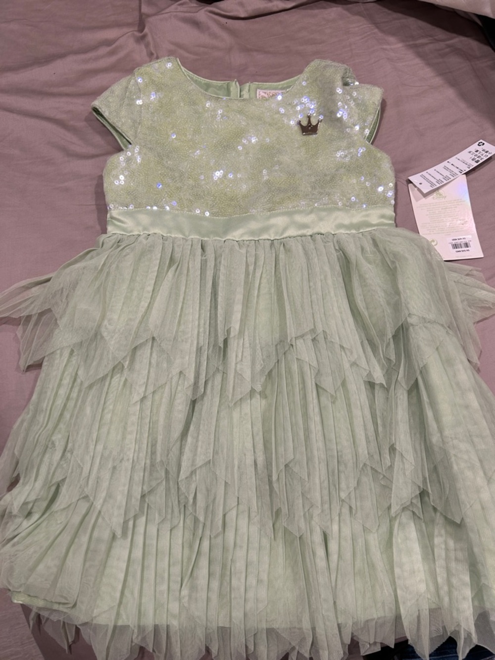 Disney Tiana Girls 7/8 Tulle Party Dress